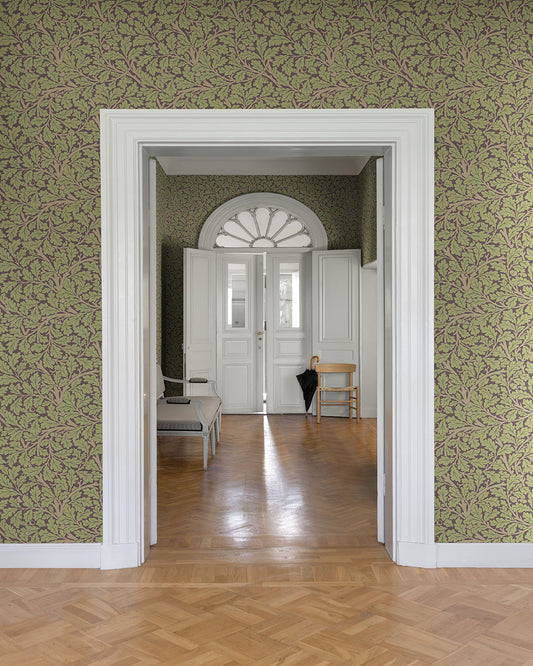 Papier peint William Morris - Chêne - Prune Pourpre