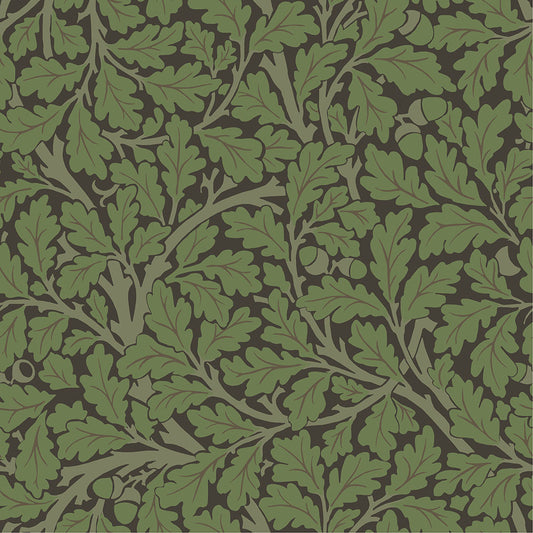 Papier peint William Morris - Chêne - Vert foncé