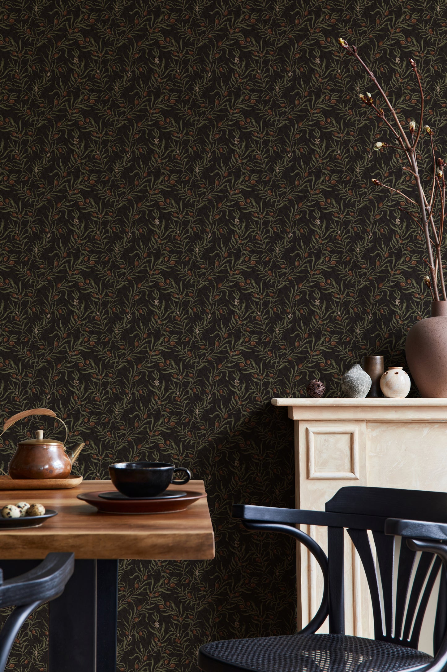 Summer Gray Wallpaper - Bjorn - Chocolate