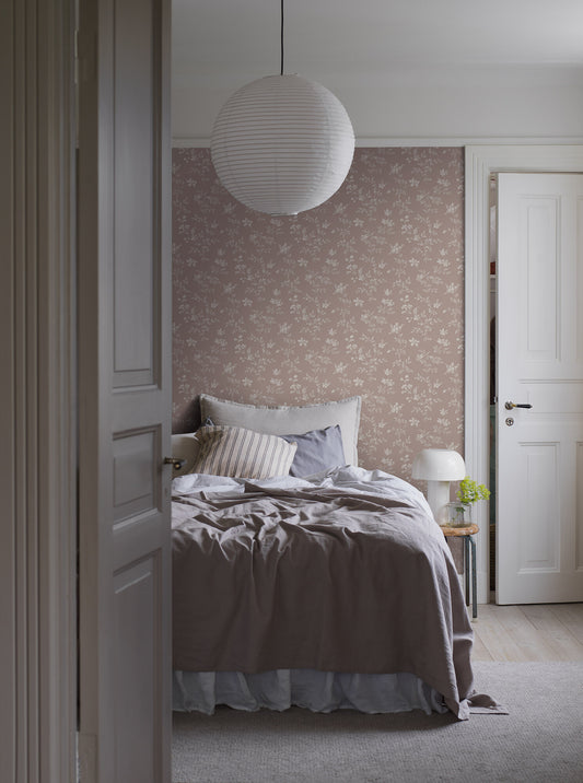 Papier peint Borastapeter - Angsblomma - Rose poudré