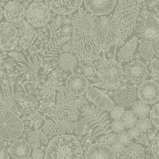 Papier peint gris d'été - août - vert