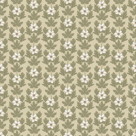 Summer Gray Wallpaper - Wood Anemone - Beige