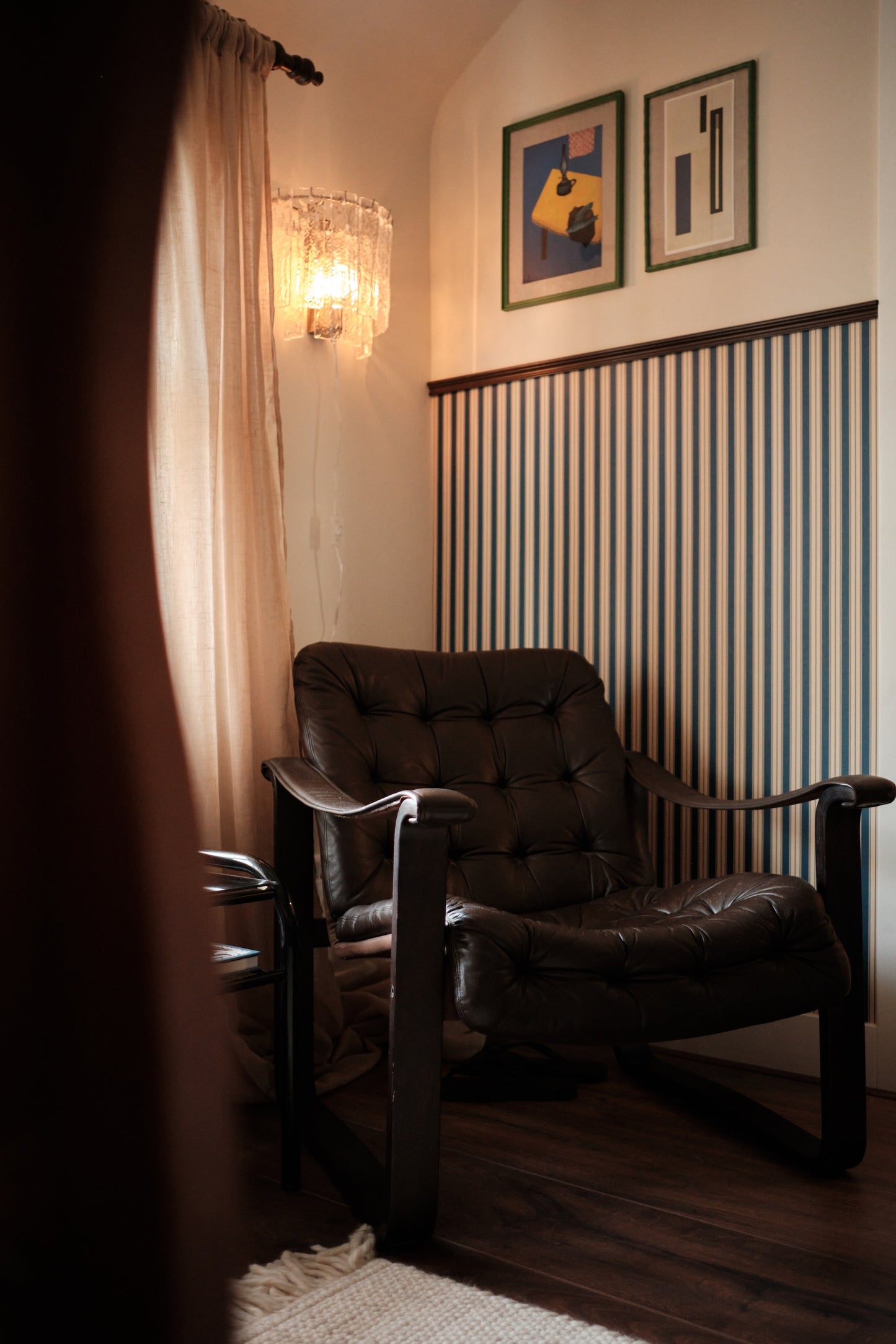 Papier peint rayures - Niton - bleu