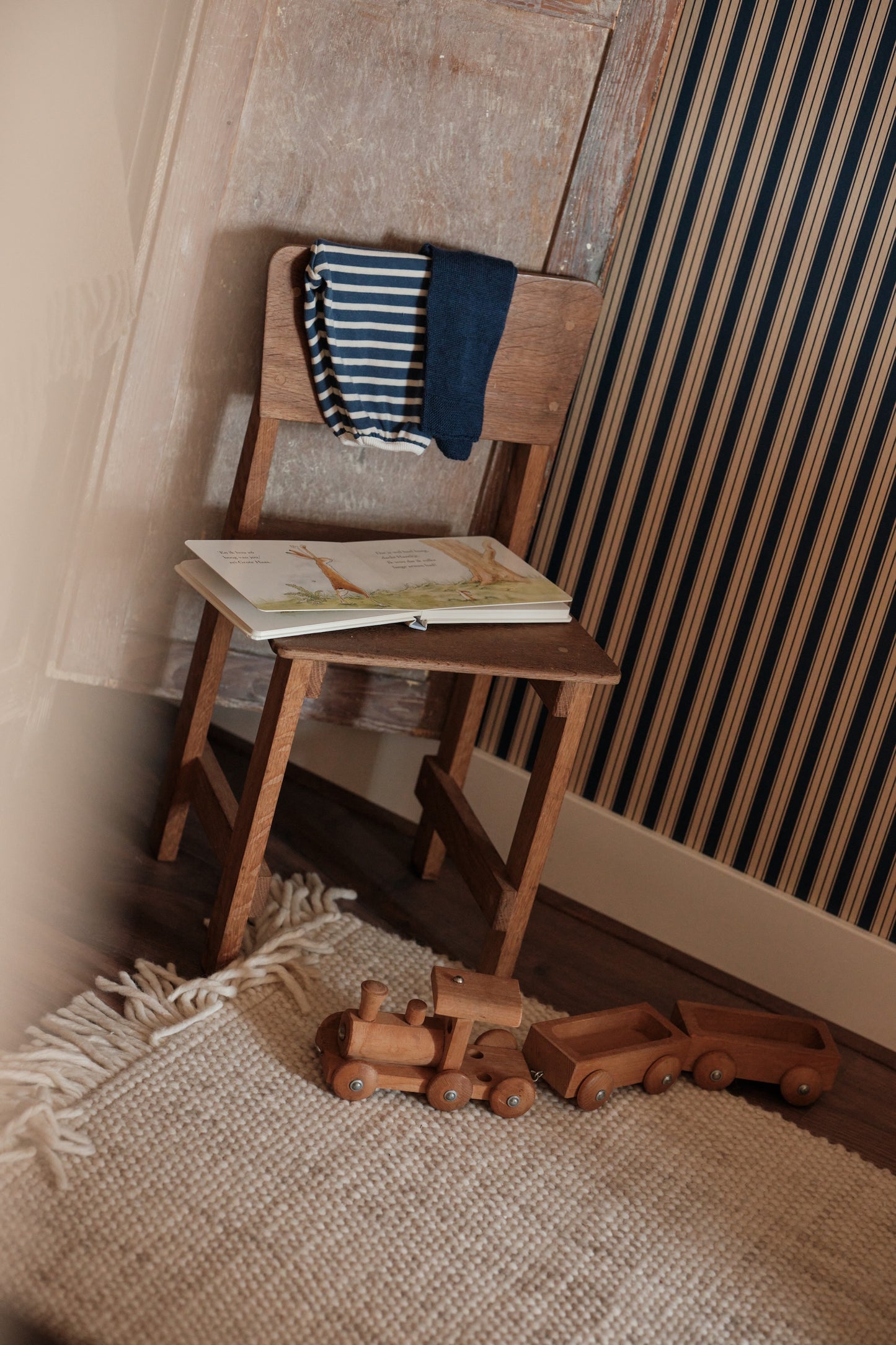 Papier peint rayures - Niton - bleu