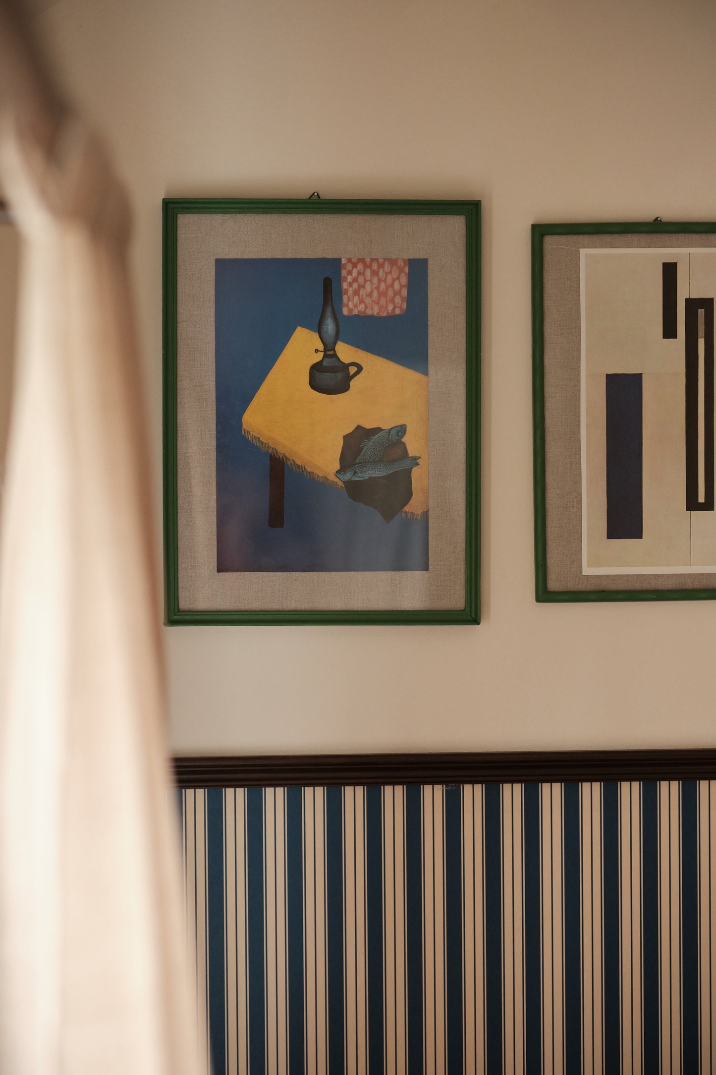 Papier peint rayures - Niton - bleu