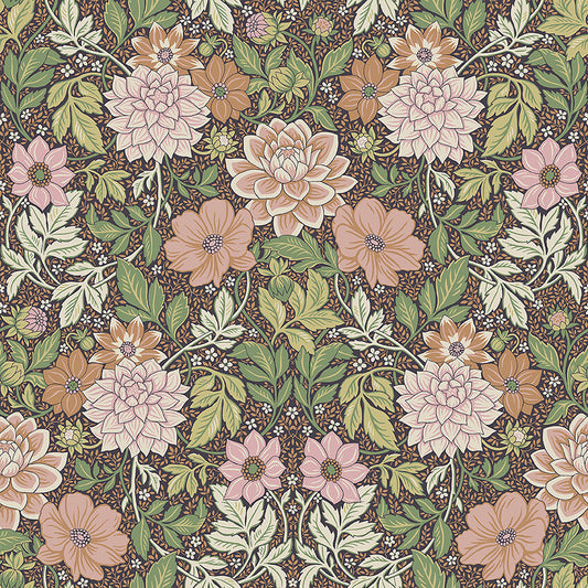 Papier peint Borastapeter - Dahlia Garden 7693 - Marron et Vert