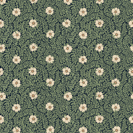 Summer Gray Wallpaper - Kicki - Green & Cream