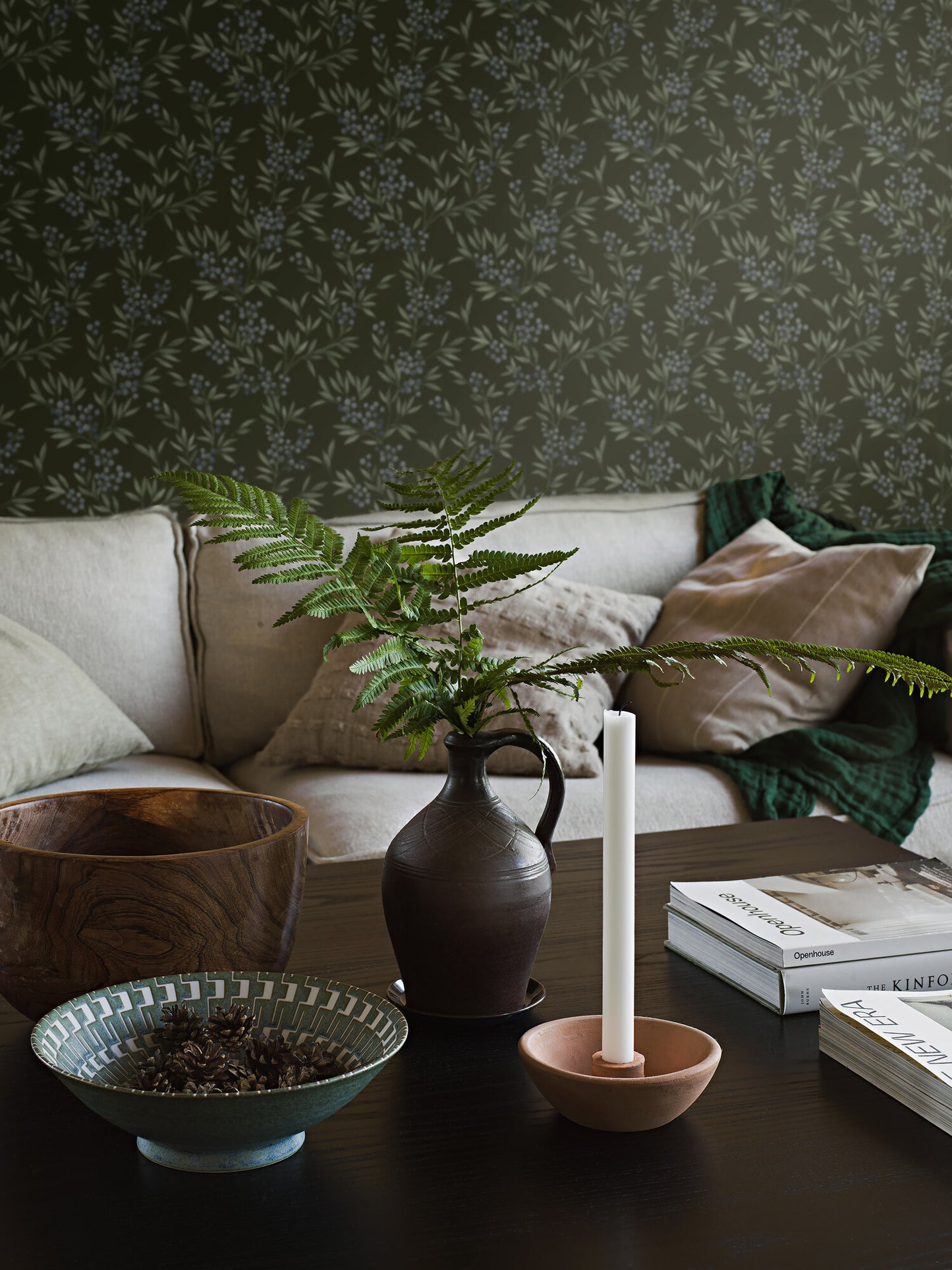 Borastapeter Wallpaper - Forest Berries 4715 - Green and Purple