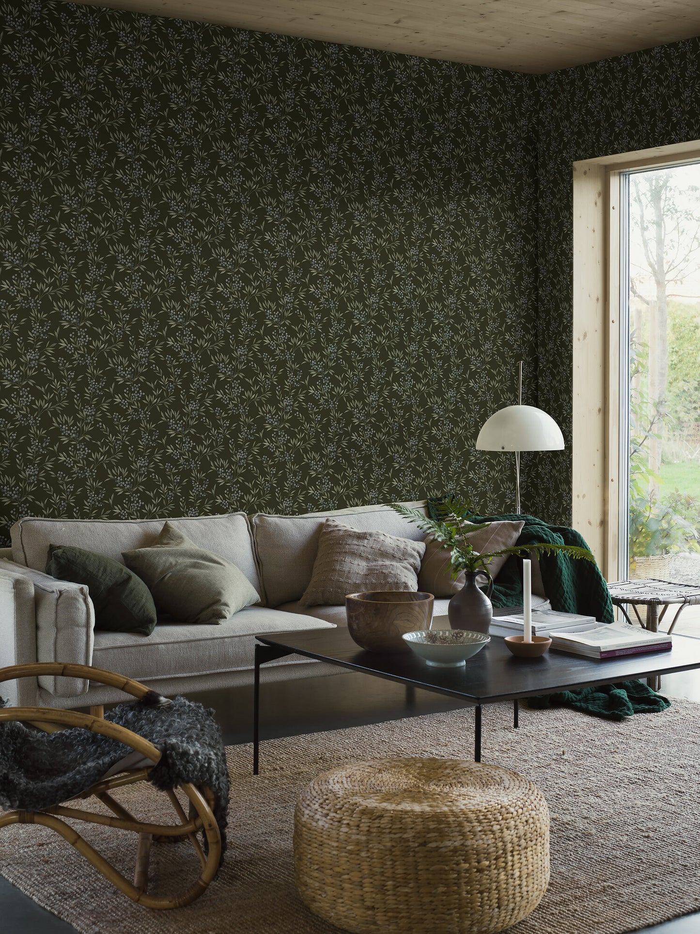 Borastapeter Wallpaper - Forest Berries 4715 - Green and Purple