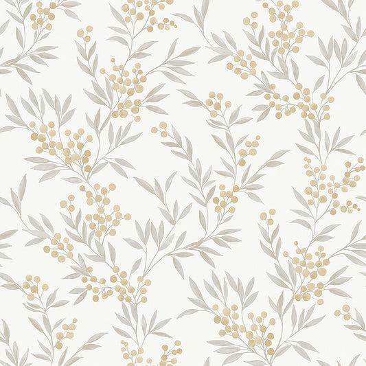 Papier peint Borastapeter - Baies de la forêt 4714 - Rouge et vert verdoyant