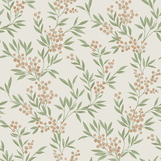 Borastapeter Wallpaper - Forest Berries 4714 - Red and Verdant Green SALE