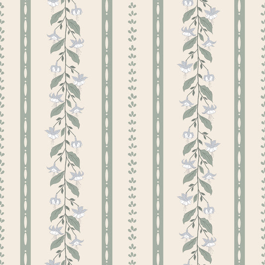 Papier peint rayures - Luna - vert