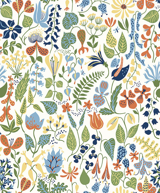 Papier peint Borastapeter - Herbier Stig Lindberg - Blanc
