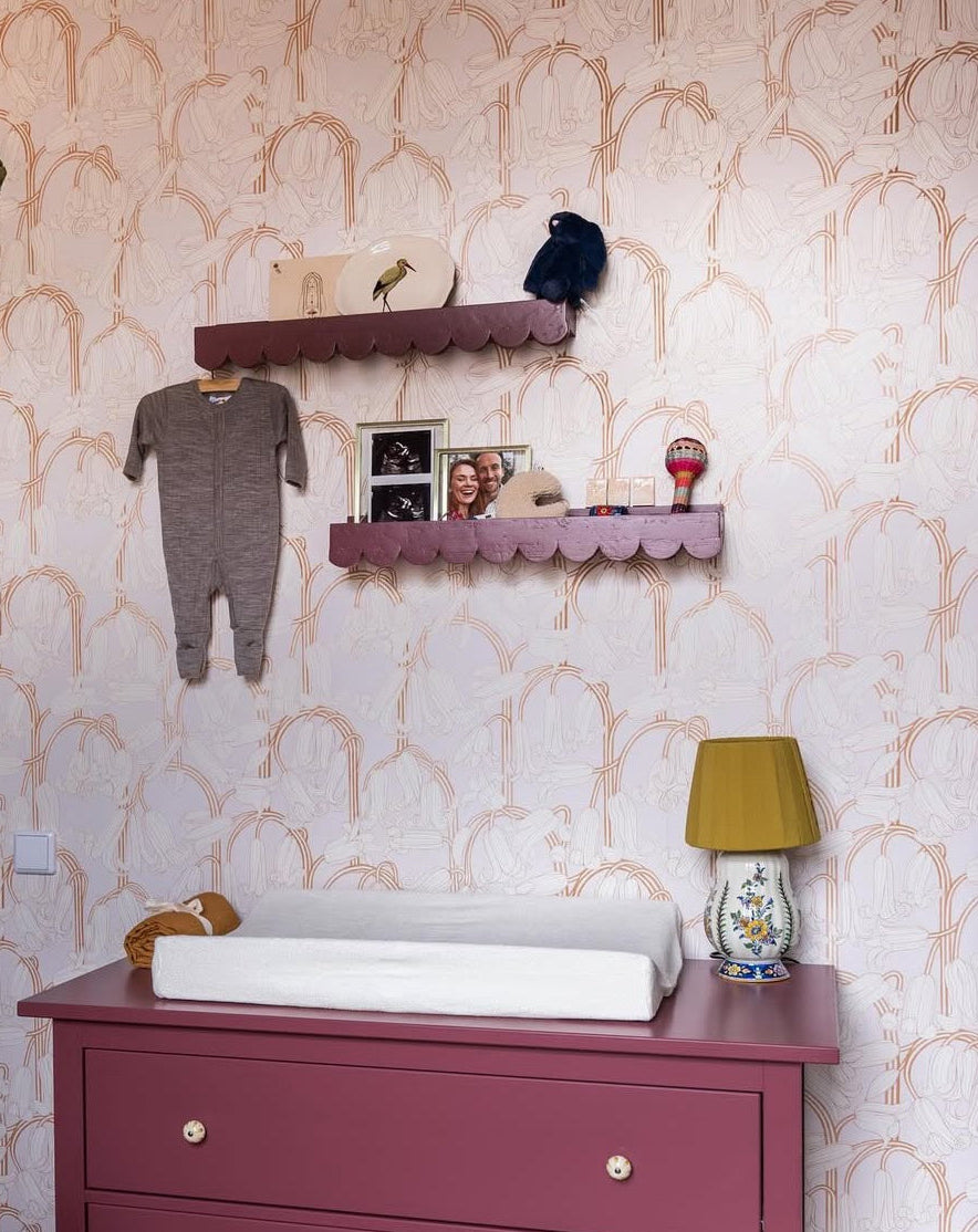 Papier peint Summer Gray - Bluebells - Rose & Crème