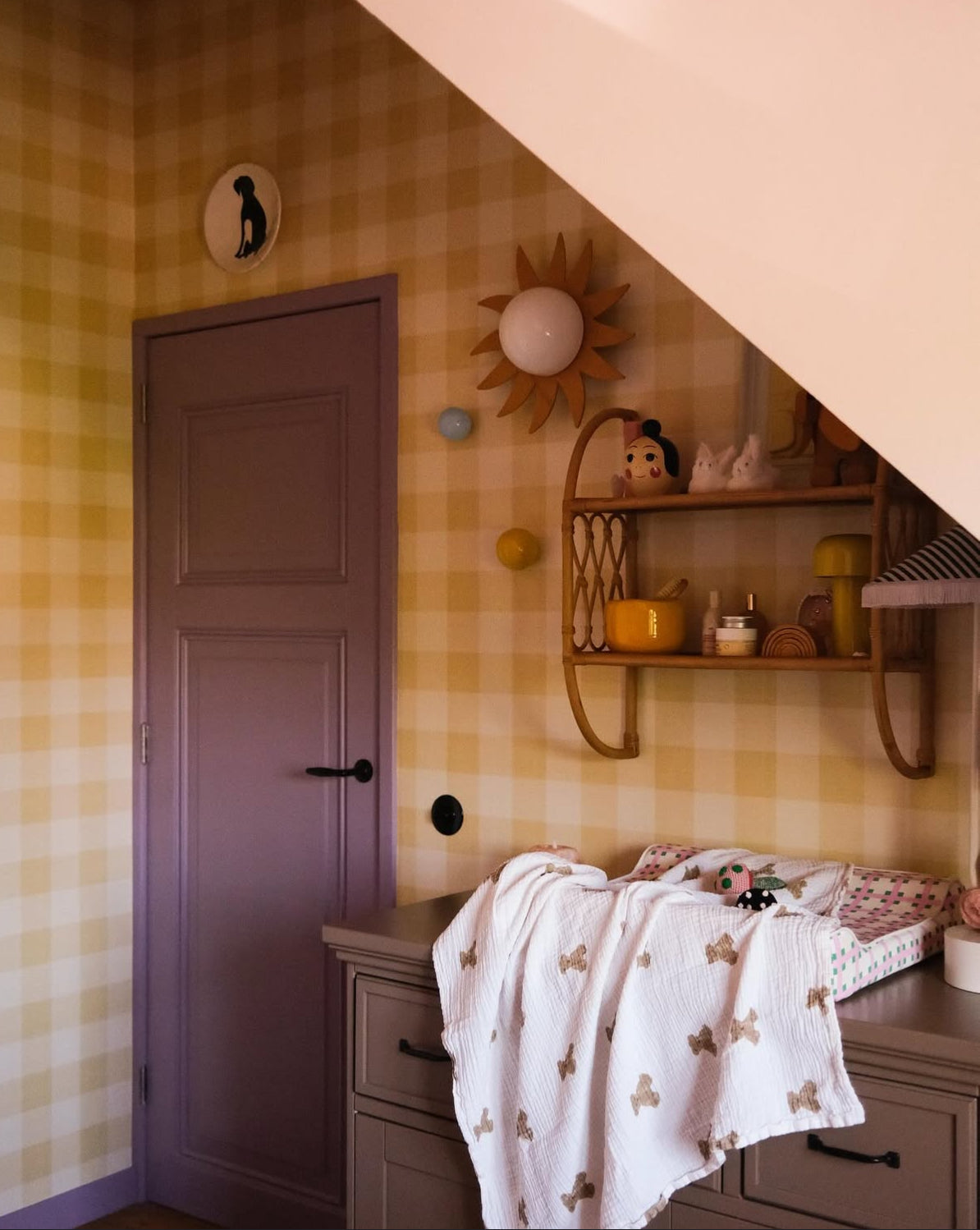Wallpaper Checks - Linen - Yellow