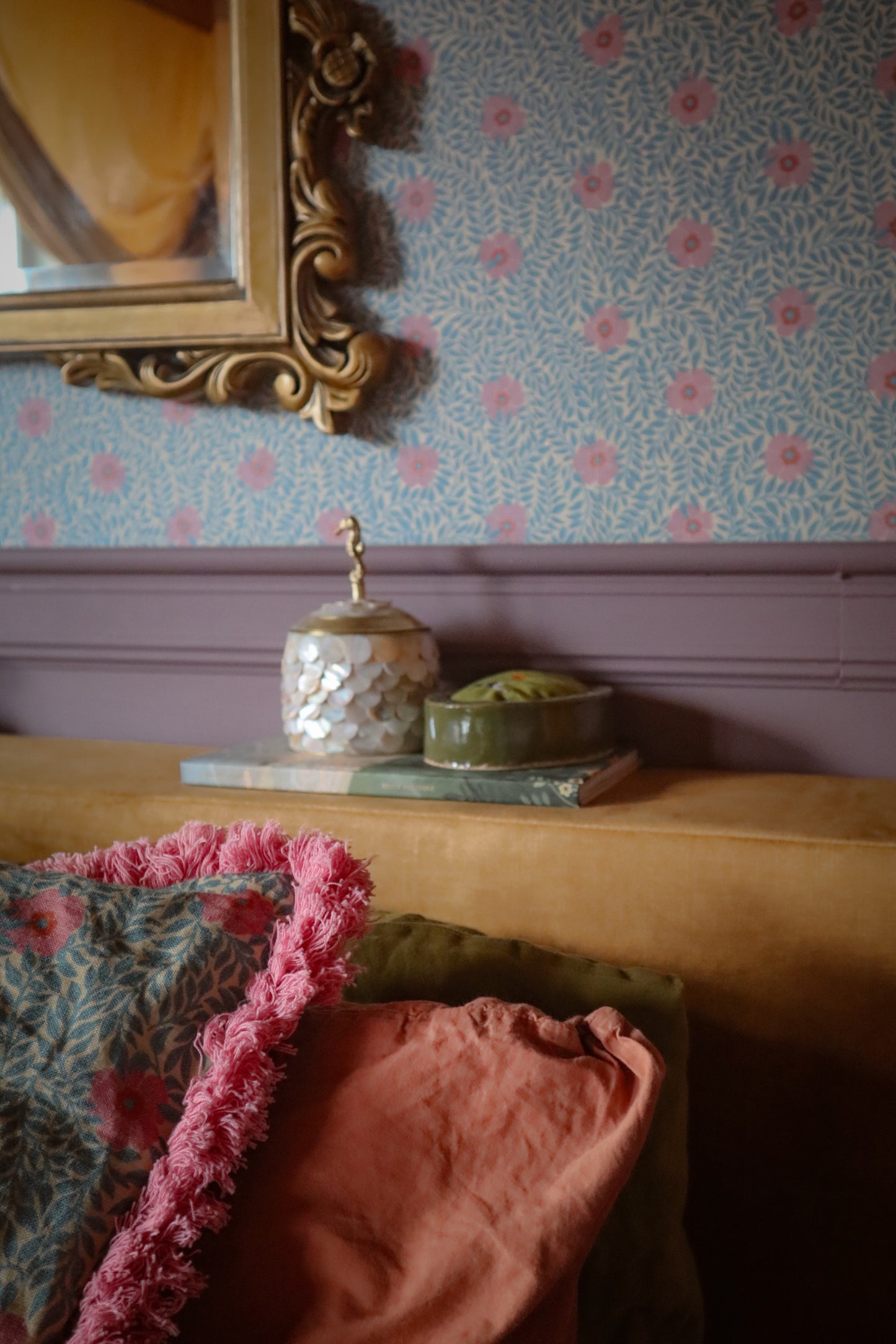 Papier peint gris d'été - Kicki - Rose Pétale