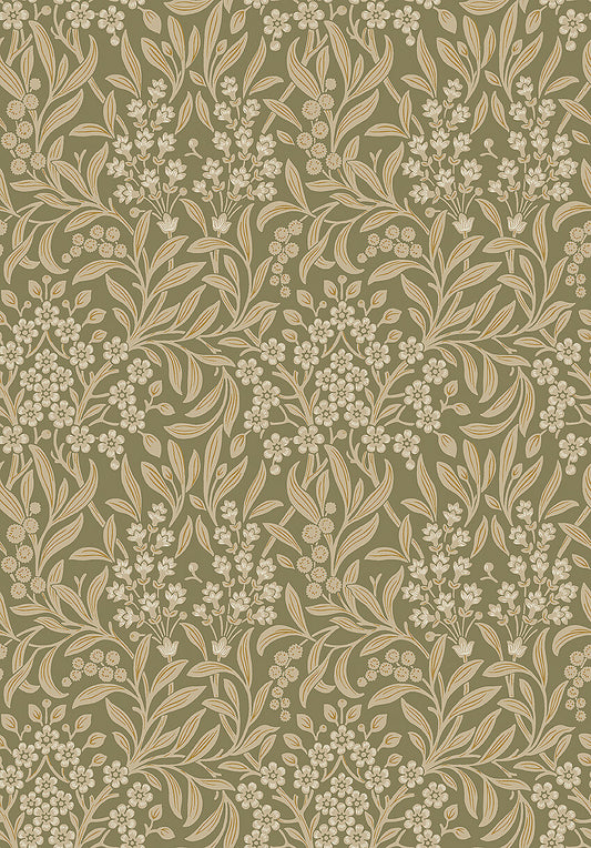 Papier peint Borastapeter - Kryddhyllan 4183 - Vert olive