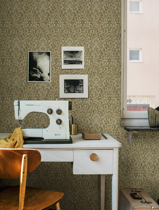 Papier peint Borastapeter - Kryddhyllan 4183 - Vert olive