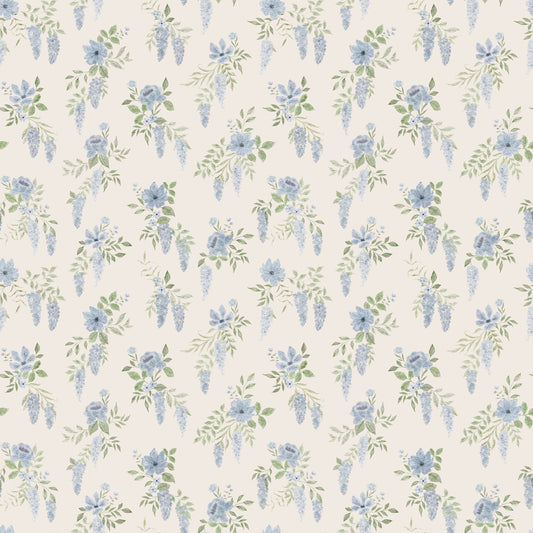 Summer Gray Wallpaper - Thirza - Blue