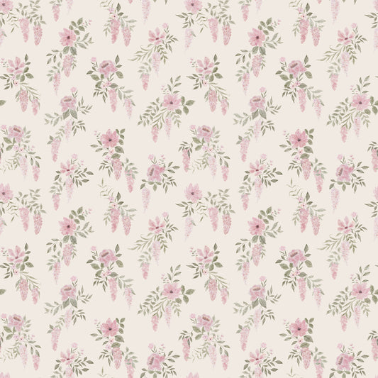 Papier peint gris d'été - Thirza - Rose