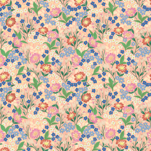 Papier peint gris d'été - Lola, Petit - Pêche