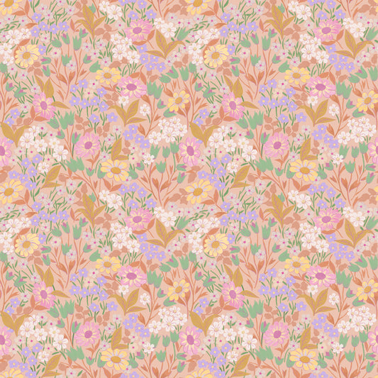 Papier peint Summer Gray - Lola, Petit - Abricot