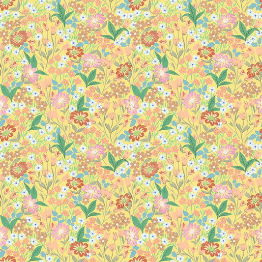 Papier peint gris d'été - Lola, Petit - Jaune