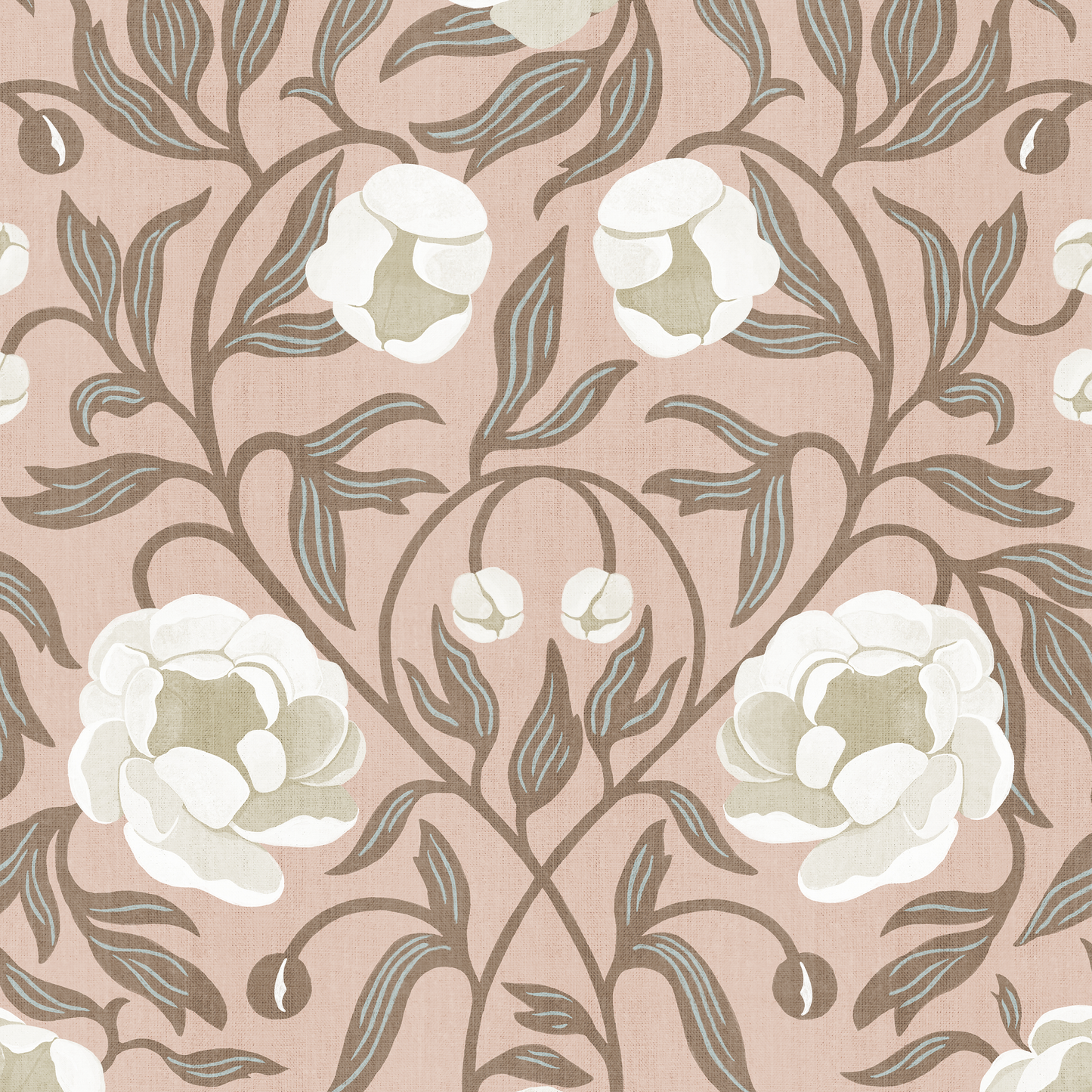 Peony - Pink & Brown