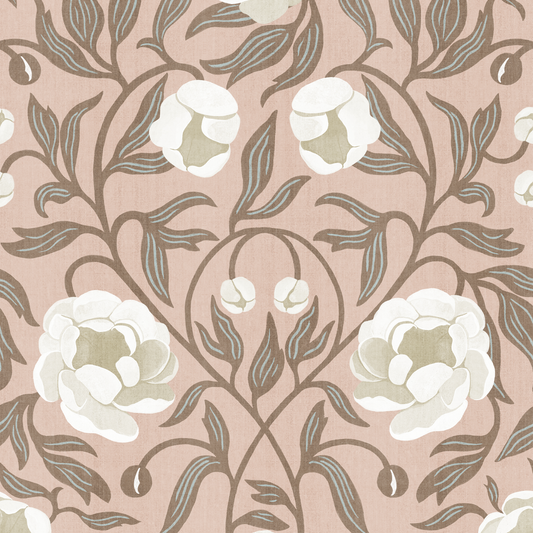 Peony - Pink & Brown