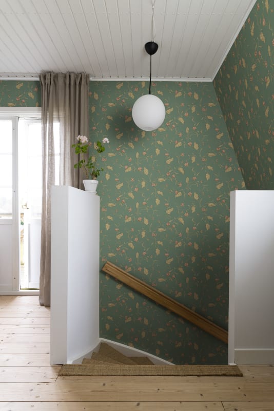 Sandberg Wallpaper - Elmire, Emerald - S10149