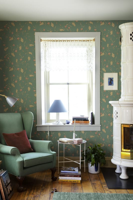 Sandberg Wallpaper - Elmire, Emerald - S10149