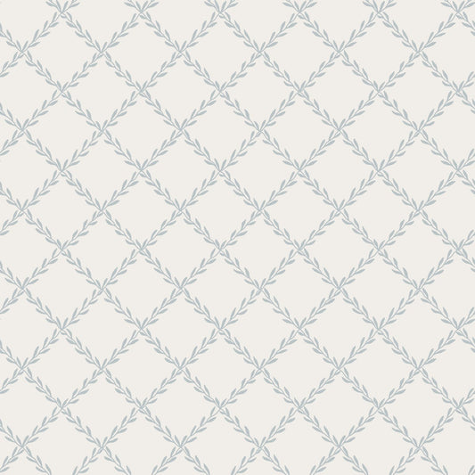 Papier peint Sandberg - Treillis, Bleu Brumeux