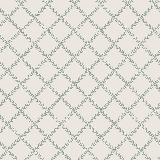 Sandberg Wallpaper - Trellis, Forest Green