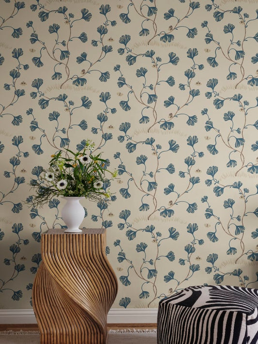 Sandberg Wallpaper - Ebba, Blue - S10618