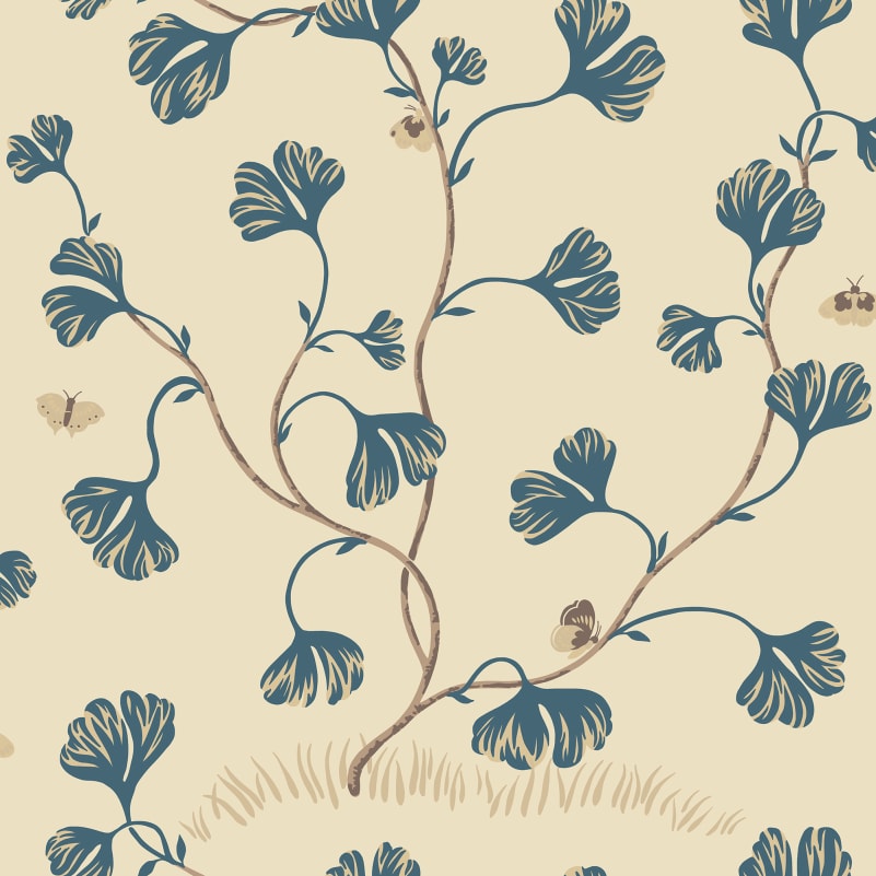 Sandberg Wallpaper - Ebba, Blue - S10618