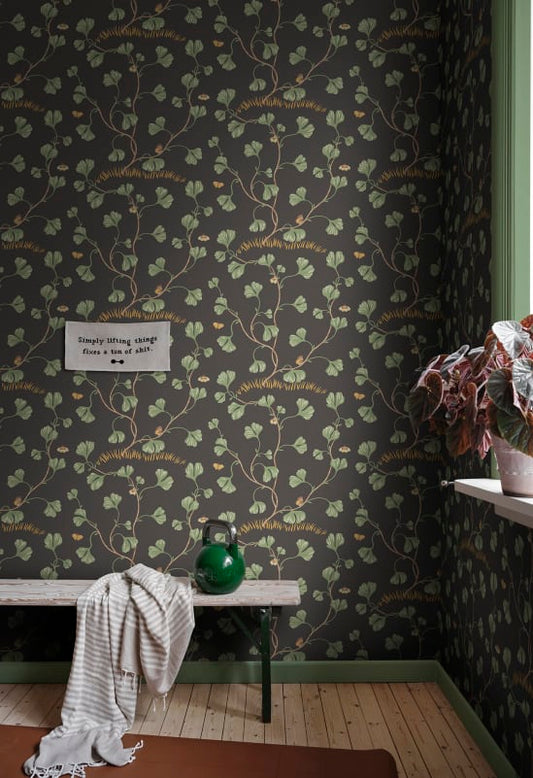 Sandberg Wallpaper - Ebba, Charcoal - S10619