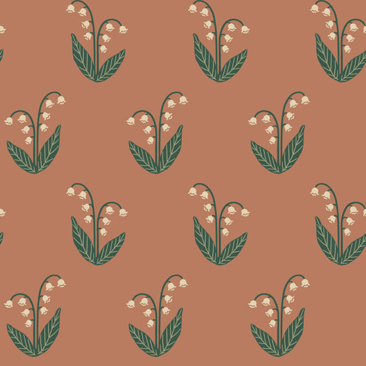 Sandberg Wallpaper - Lilly, Terracotta - S10636