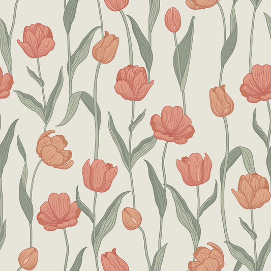 Papier peint gris d'été - Fjädra - Ruby