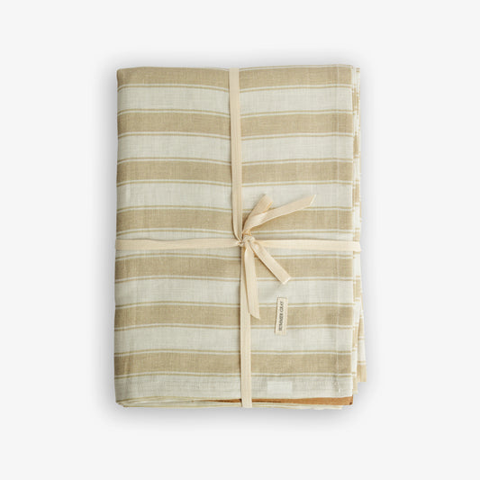 Nappe en lin - Gris d'été - Rayures