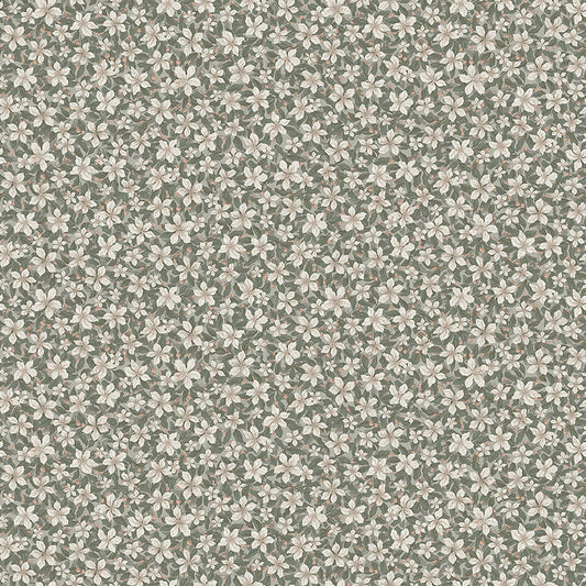 Borastapeter Wallpaper - Skogsblomst - Green/Grey (SALE)