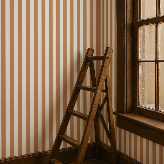 Papier peint rayures - Ventnor - Camel