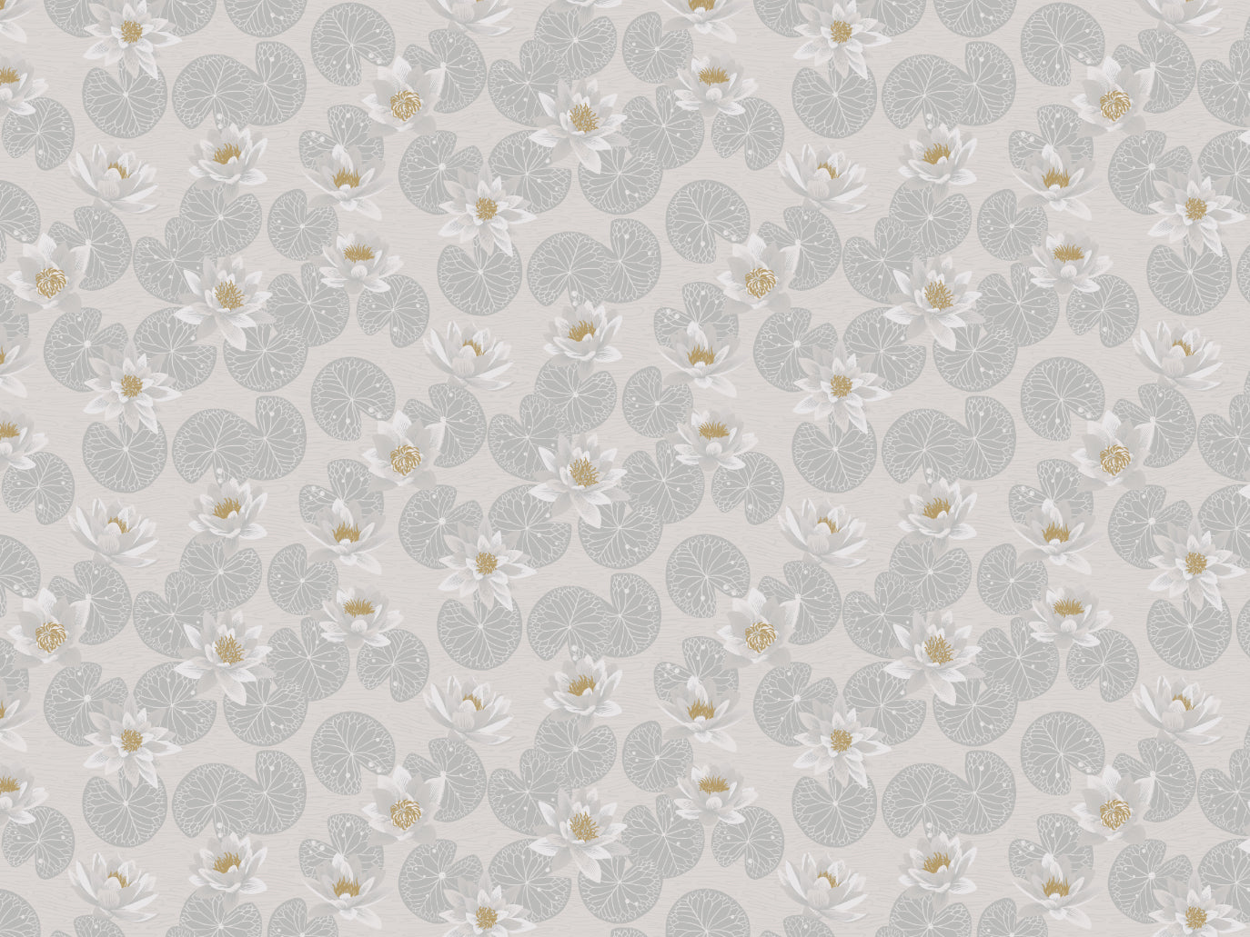 Summer Gray Wallpaper - Water Lilies - Gray (SALE)
