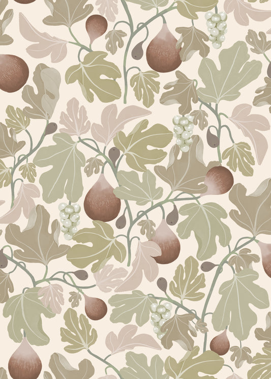 Papier peint autocollant - Figues - Beige