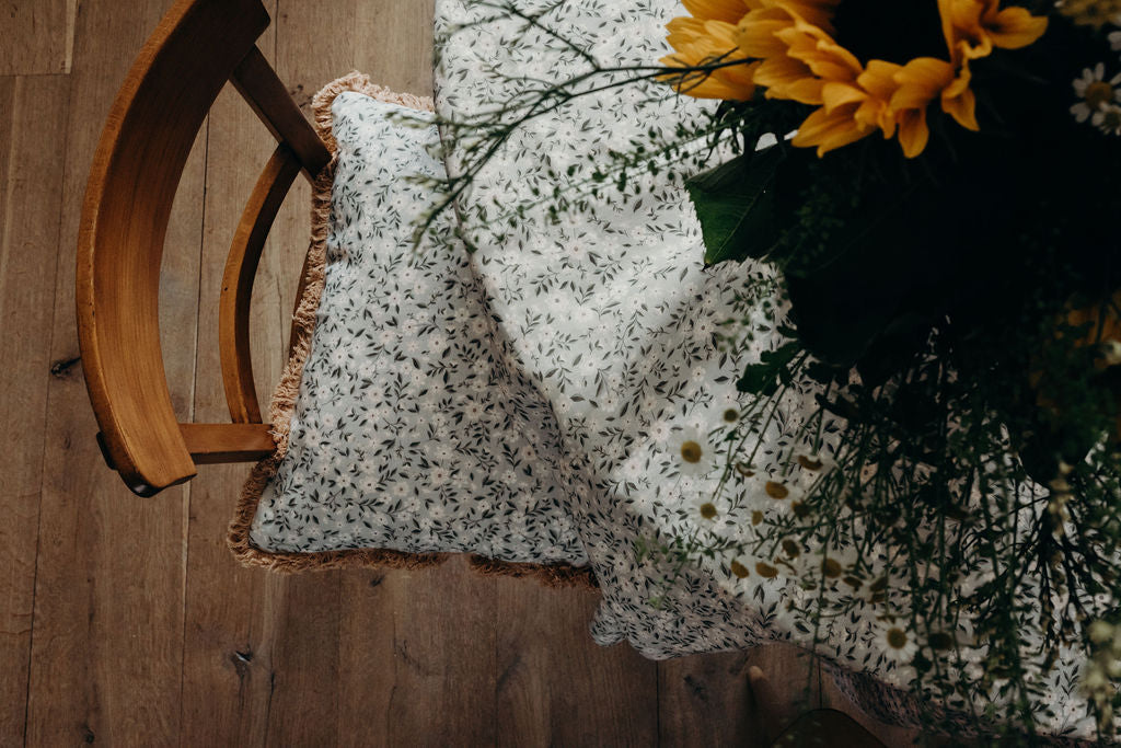 Housse de coussin en lin - Gris d'été - Freja Meadow