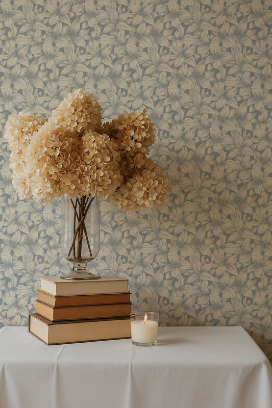 Summer Gray Wallpaper - Folia - Winter Blue