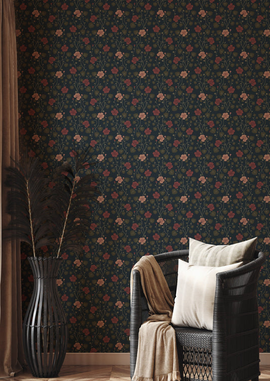 Papier peint Summer Gray - Hallie - Minuit