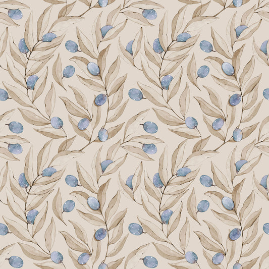 Papier peint gris d'été - Agrumes - Bleu