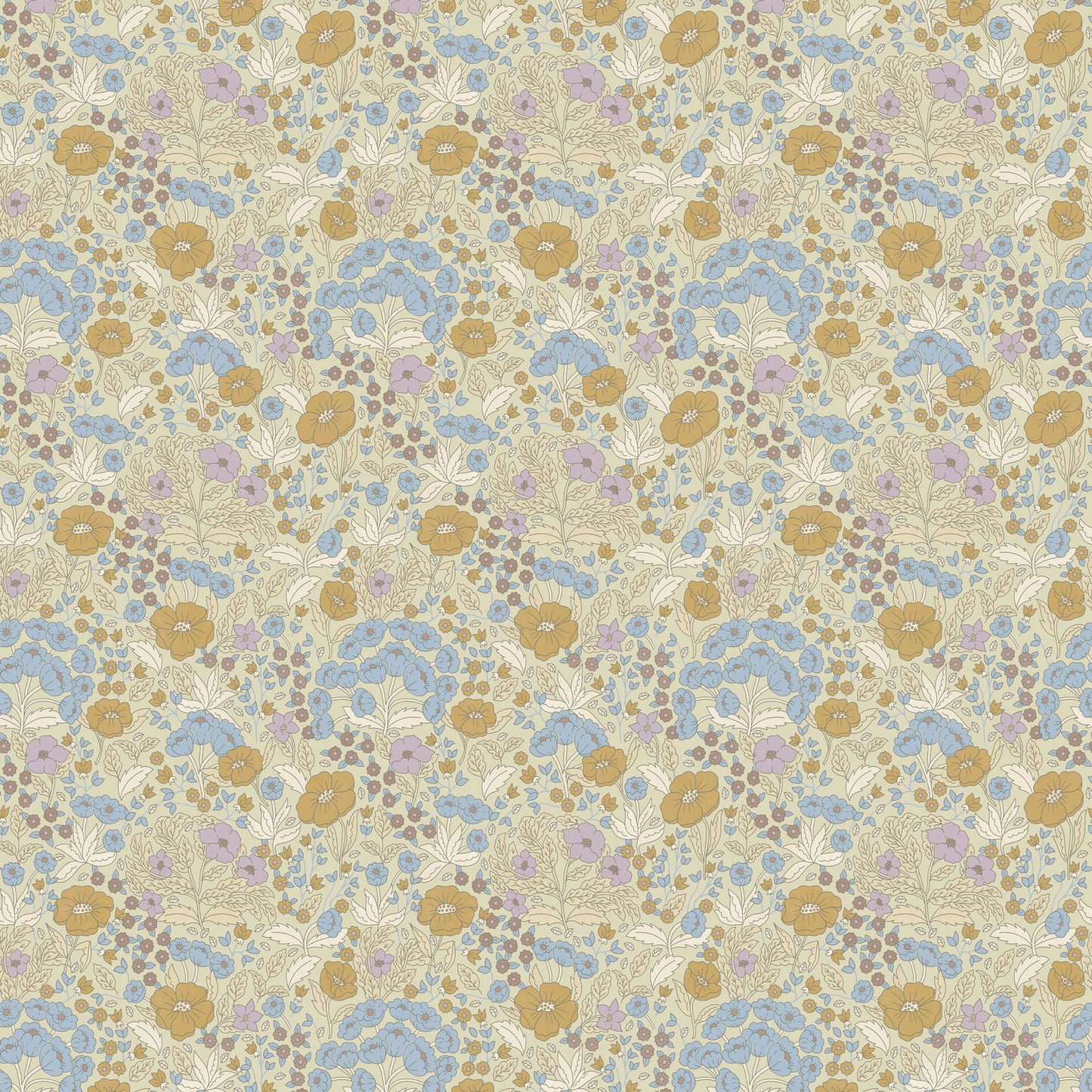 Peel & Stick Wallpaper - Doris - Lilac & Mustard