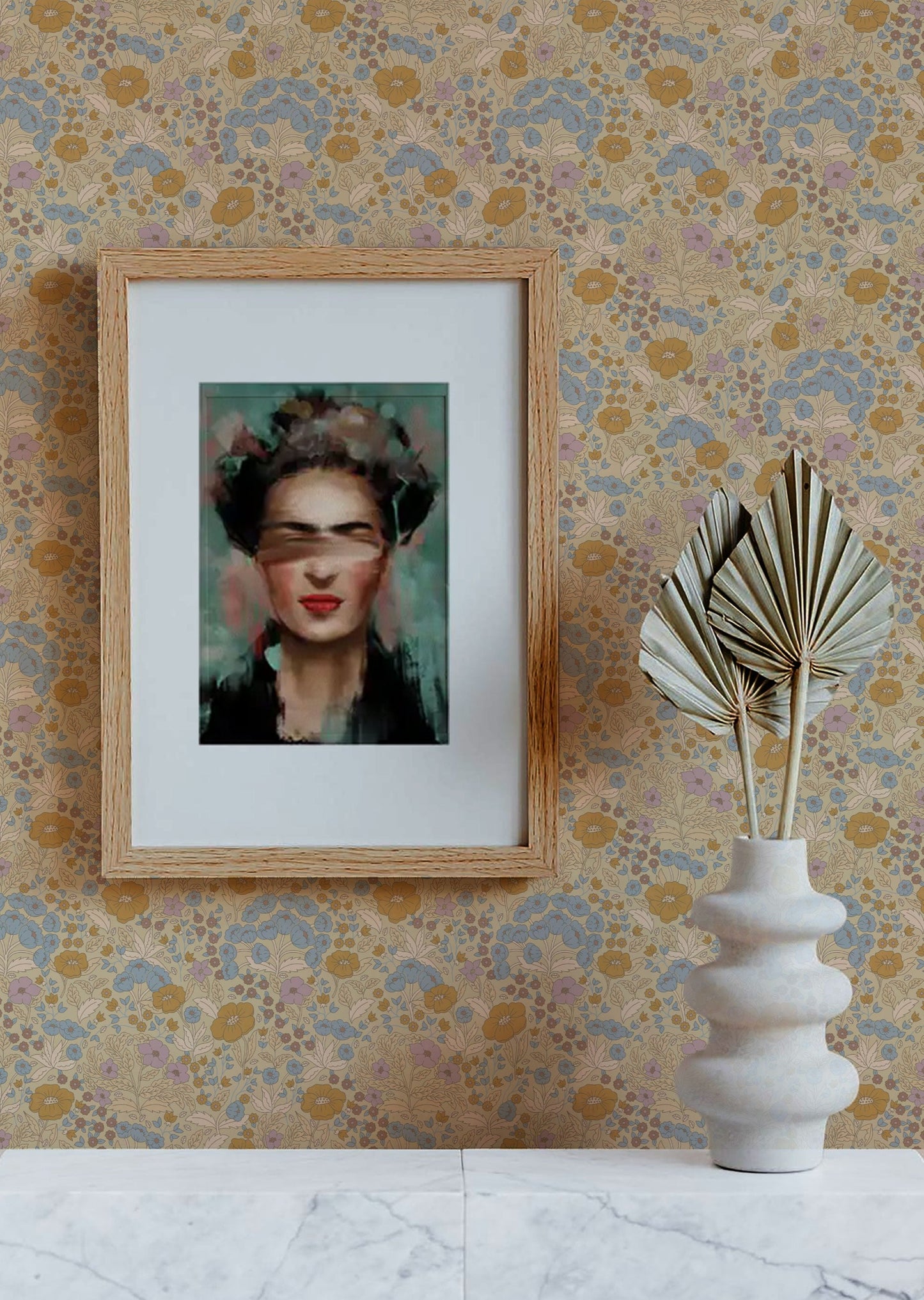 Peel & Stick Wallpaper - Doris - Lilac & Mustard