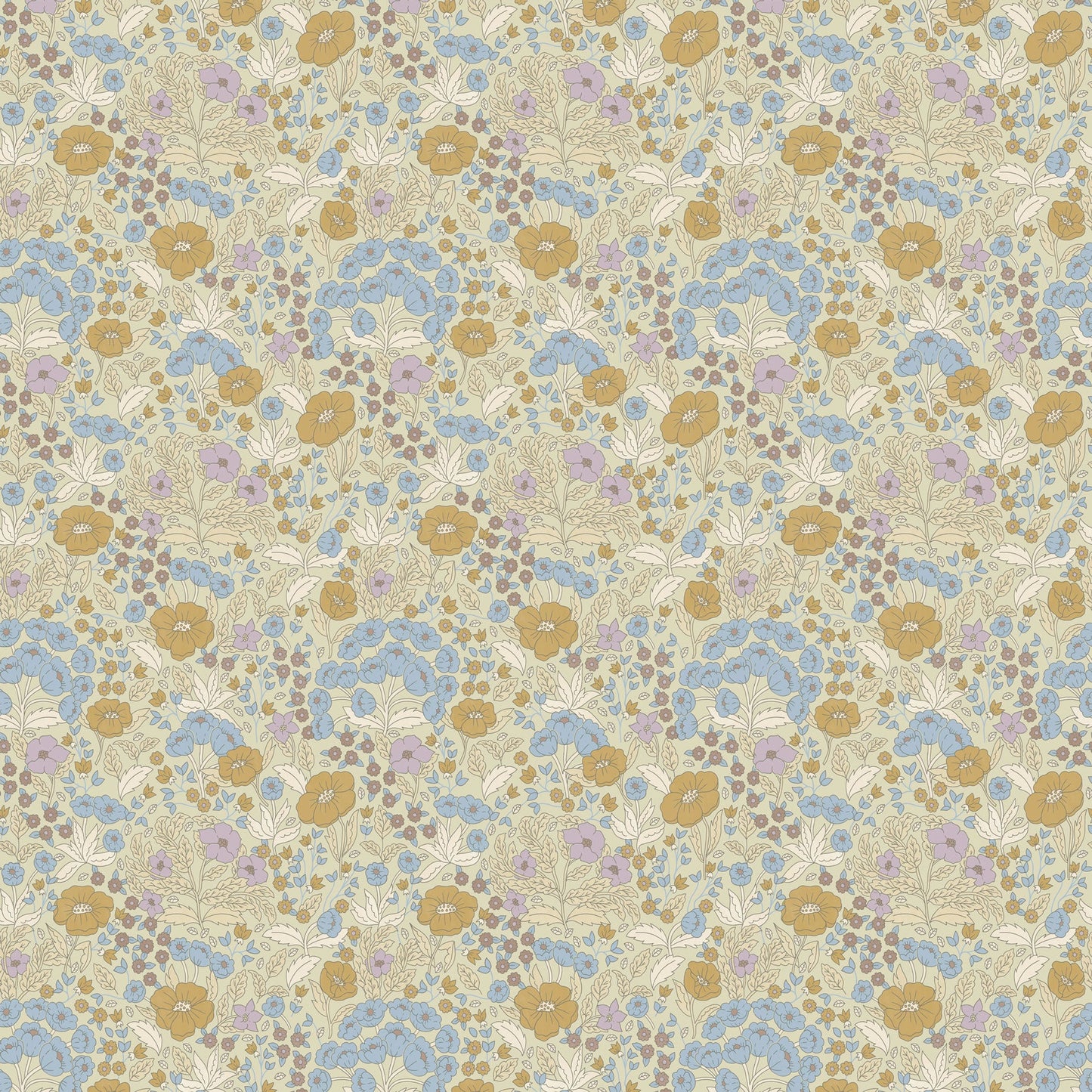 Papier peint Summer Gray - Doris - Lilac & Mustard (VENTES)